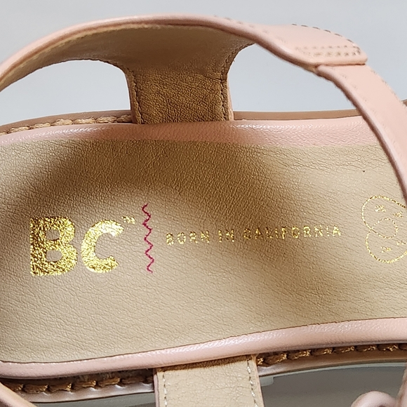 BC Footwear Blush So Famous Sandals Pink Vegan Leather Chunky Size 7.5 - Picture 14 of 15